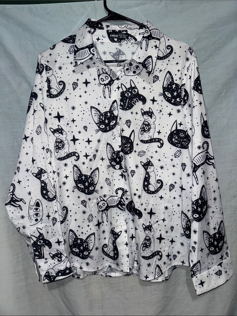 Cat Patterned Button Up